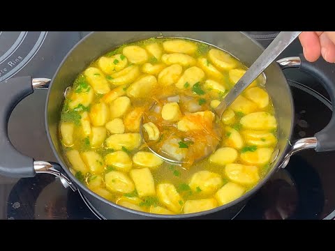 Старинный суп Без мяса за 20 минут! Вкусный, экономный и быстрый Суп! Суп с ГАЛУШКАМИ