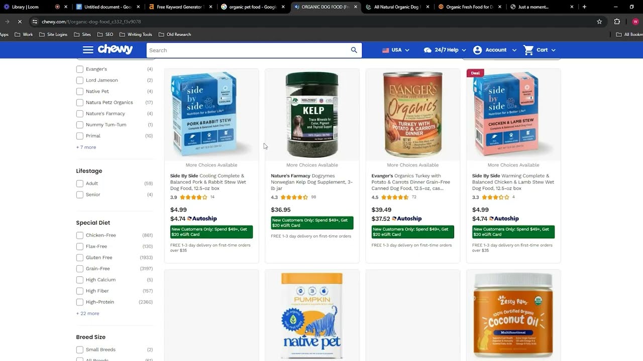Keyword Research and SEO Strategy for Pet Food Store