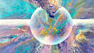 Acrylic Pouring with Satin Enamel Paint Gold Mica Powder No Silicone Abstract Art
