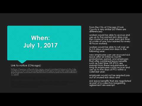 Sick Leave Requirement Chicago and Cook County