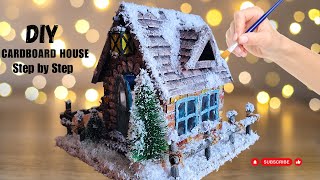 DIY Amazing Christmas House using cardboard | DIY Winter house | Christmas village @DIYAtelier