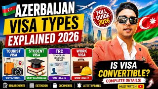 Azerbaijan Visa Types Explained 2026 🇦🇿 Tourist, Student, TRC & Work Visa | Is Visa convertible?