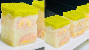 Bánh Khoai Mì Chuối thêm lá dứa thơm ngon, bánh dẻo mềm chuối đỏ hồng đẹp mắt