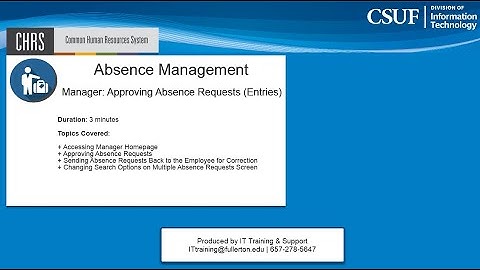 CHRS Manager: Approving Absences
