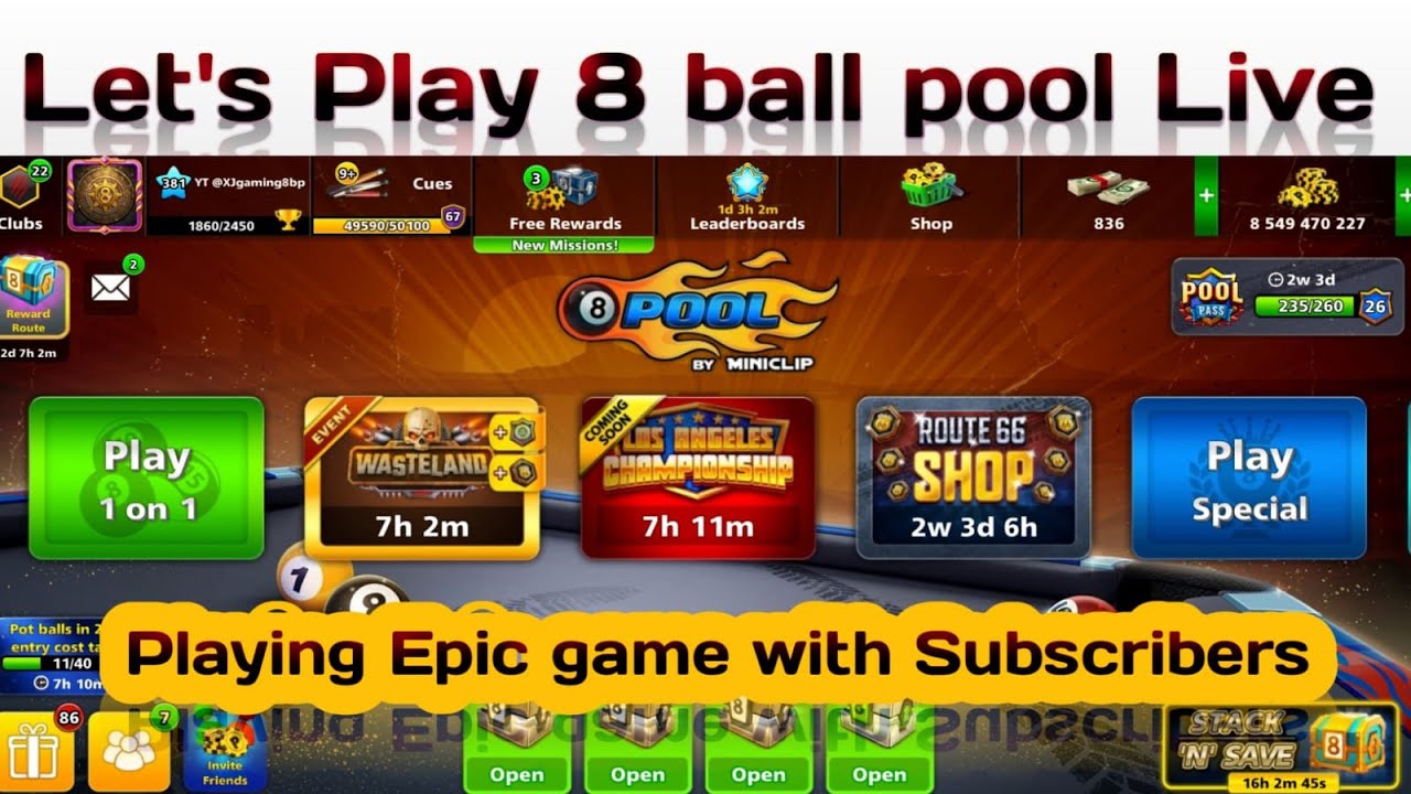 8 ball pool Live Ep 121 | New Event 100M Table I Playing with subscribers  @XJgaming8bp