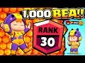 MY FIRST EVER 1000 TROPHY BRAWLER! RANK 30 BEA IN BRAWL STARS!