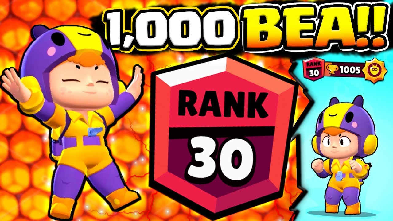 My First Ever 1000 Trophy Brawler Rank 30 Bea In Brawl Stars Youtube - brawl stars ratings