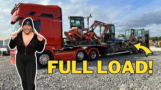 COLLECTING FULL LOAD FROM AUCTION - Tetris with machines! - 1st time driving a TELEHANDLER!