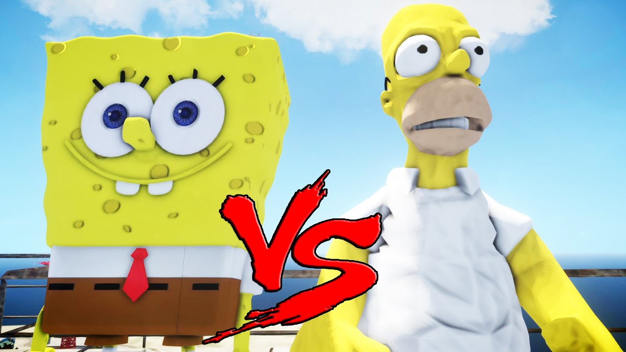  SPONGEBOB SQUAREPANTS VS HOMER SIMPSON GREAT BATTLE 