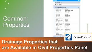 Tips for Drainage Annotation & Drawing Production 02: Drainage Properties in Civil Properties Panel
