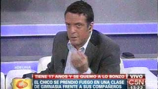 C5N - POLICIALES: UN JOVEN SE PRENDIO FUEGO EN POLVORINES (PARTE 2)