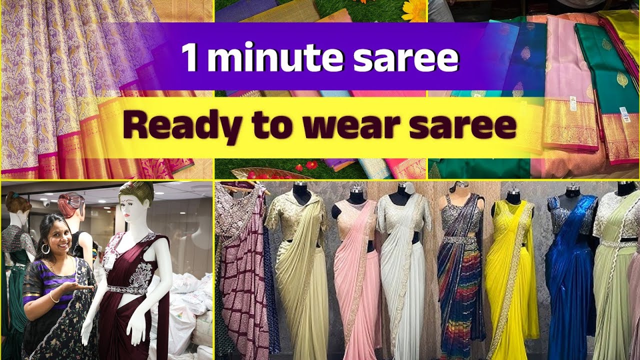 ONE MINUITE SAREE, Ready To Wear Saree in wholesale price, Celebrity style saree, Readymade blouse