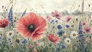 4K Wildflower Meadow TV Art | 1 Hour Spring Floral Screensaver for TV | No Sound