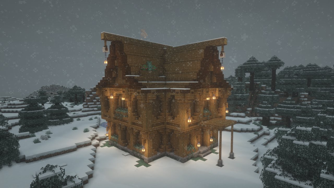 Cozy Winter Cabin | Minecraft 1.17 Tutorial - YouTube