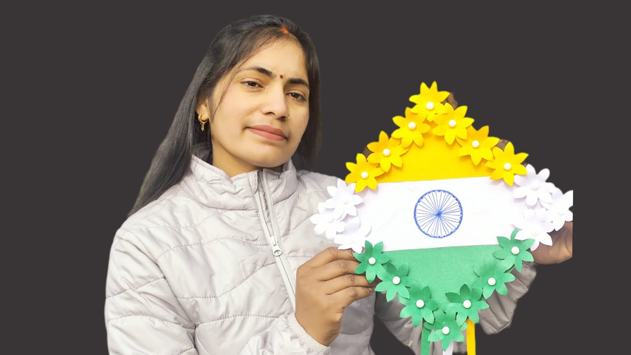 DIY Independence Day Wallhanging Craft // Tricolor wall decoration ideas // 26th January craft