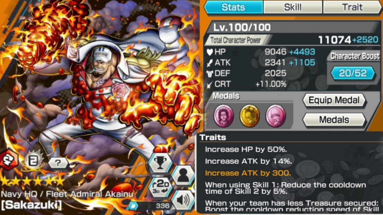 ONE PIECE BOUNTY RUSH OPBR AKAINU GAMEPLAY YouTube