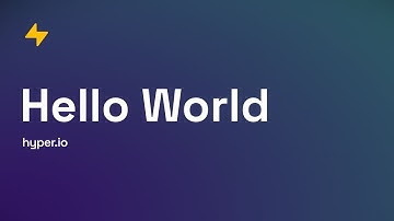 hyper hello world workshop with DENO by Tom Wilson