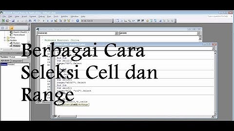 Belajar Macro Excel 5 Berbagai Cara  Seleksi Cell dan Range