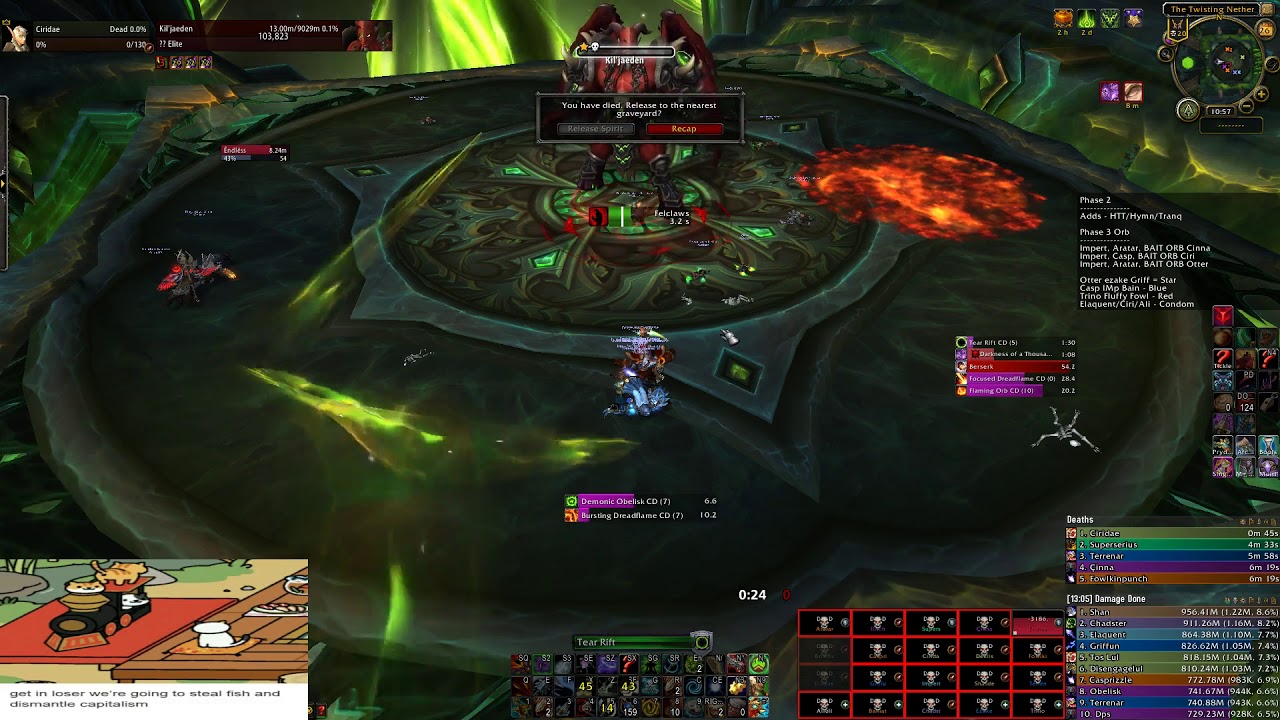 Blood DK solos M KJ for 60 seconds on last raid night for the kill