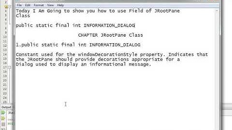 Java Programming Tutorial -JRootPane-6- public static final int INFORMATION_DIALOG