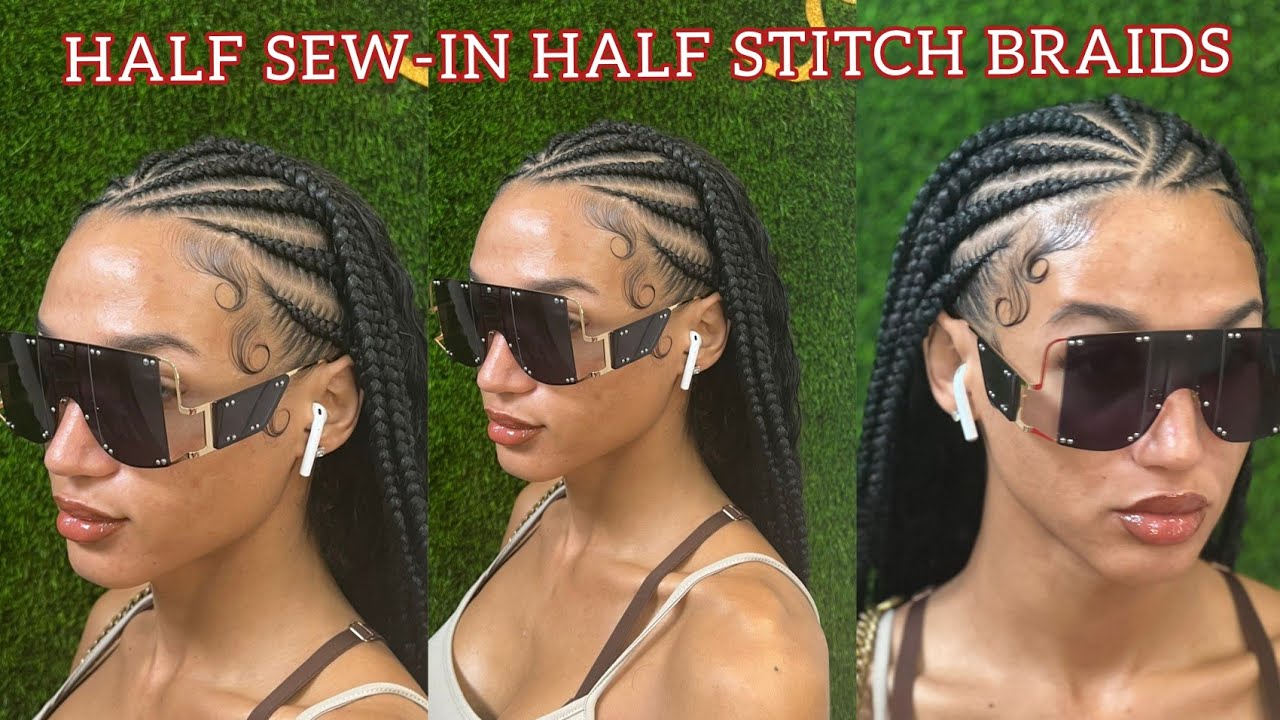 HOW TO DO HALF BRAIDS HALF WEAVE IN INSTAGRAM TRENDING HAIRSTYLE 