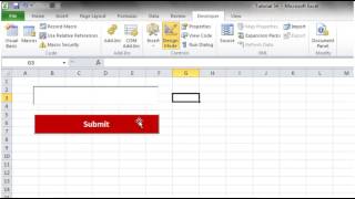 Excel 2010 VBA Tutorial 55   ActiveX Controls   Text Box