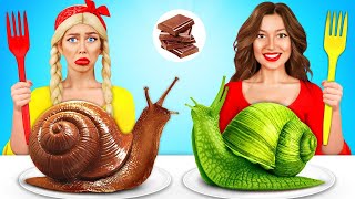 Chocolate vs Real Food Challenge | Rich & Poor Chocolate Desserts by X-Challenge