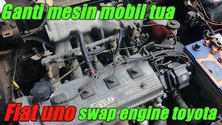 ganti mesin mobil tua fiat uno. dari karburator ke injeksi