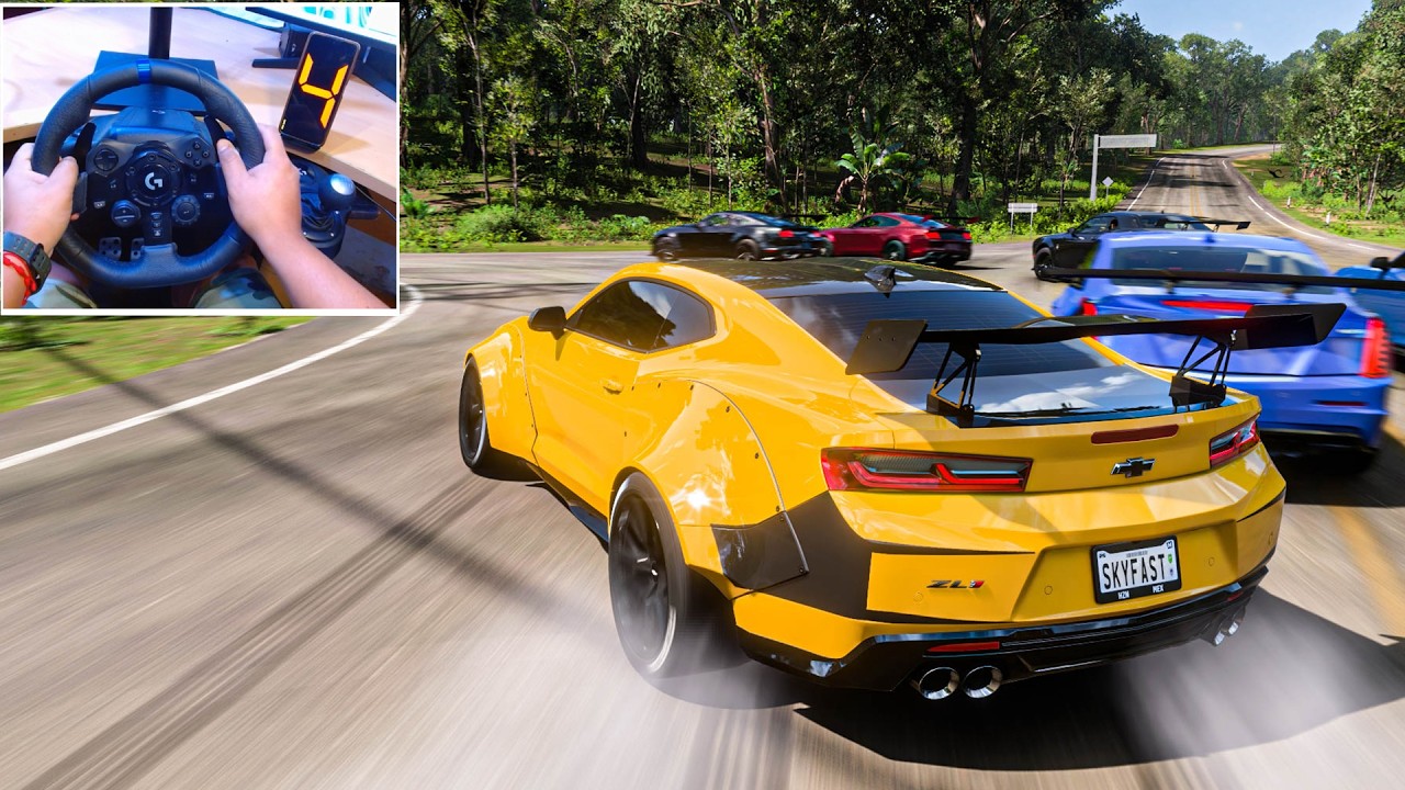 1500HP Chevrolet Camaro ZL1 vs MUSCLE CARS - Forza Horizon 5 | Logitech G923 Steering Wheel