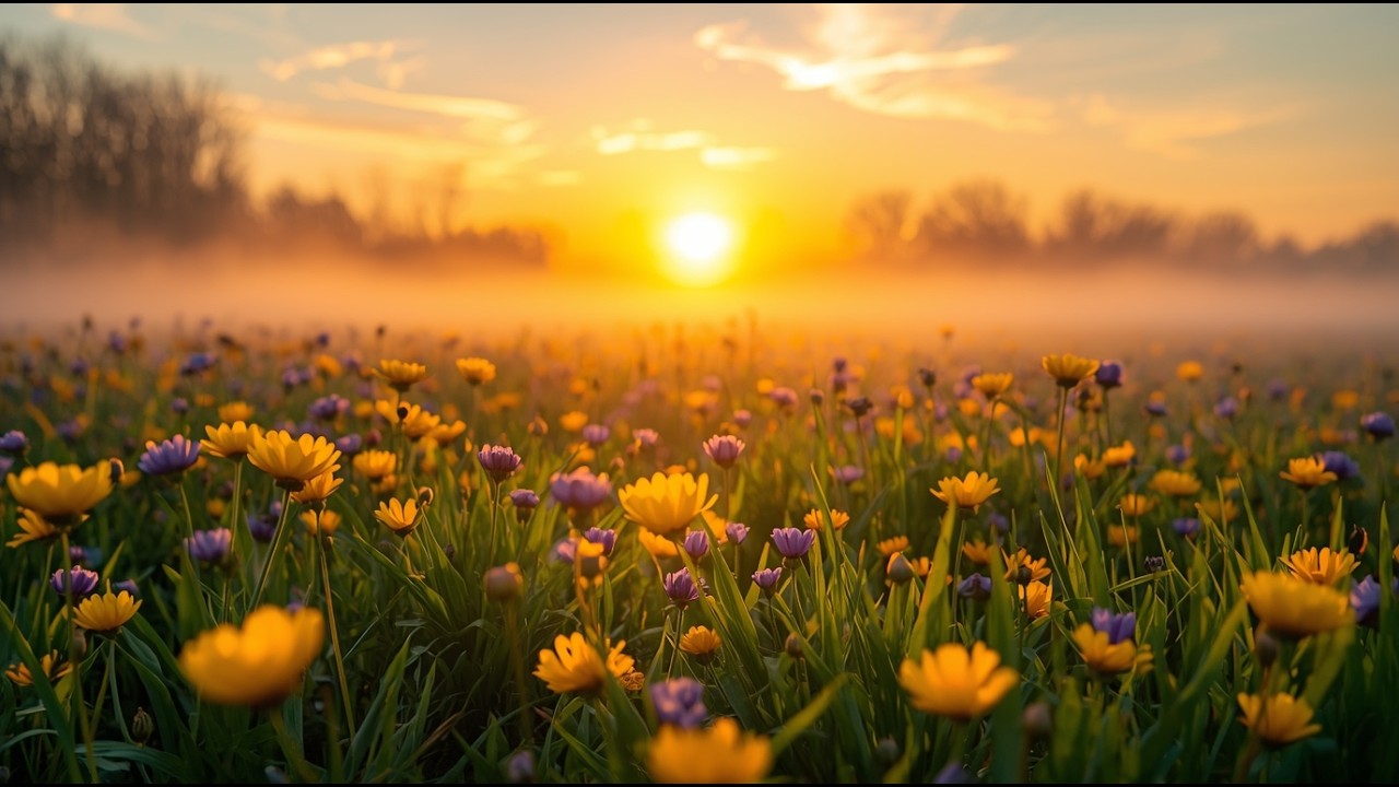 Spring Nature 4K Background | Blooming Flowers Art Framed Screensaver for Smart TV