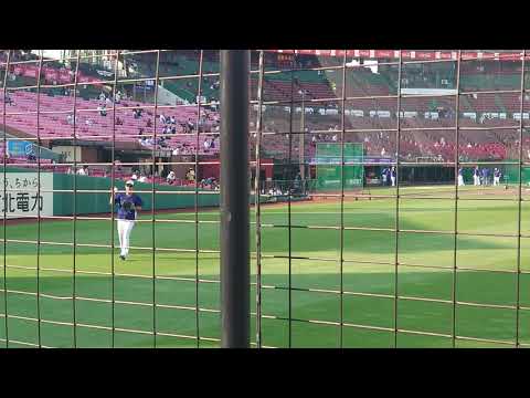 中日ドラゴンズの大島洋平選手の練習