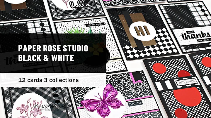 Paper Rose Studio | Black & White paper pads | 12 cards 3 collections