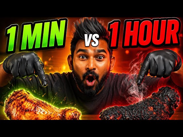 1 Minute vs 1 Hour Cooking 😱 Which One is Better? [chewing sounds short video compilation]