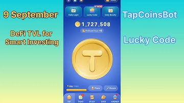 DeFi TVL for Smart Investing || TapCoinsBot Lucky Code ||