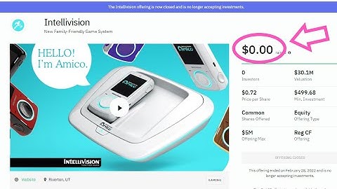 Intellivision Amico: ZERO Dollars From StartEngine?