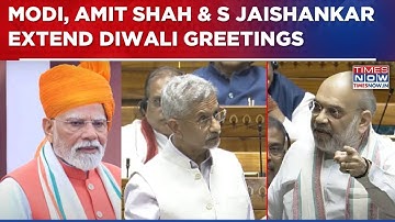 PM Narendra Modi, Amit Shah en S. Jaishankar groeten terwijl het land Diwali viert | HORLOGE