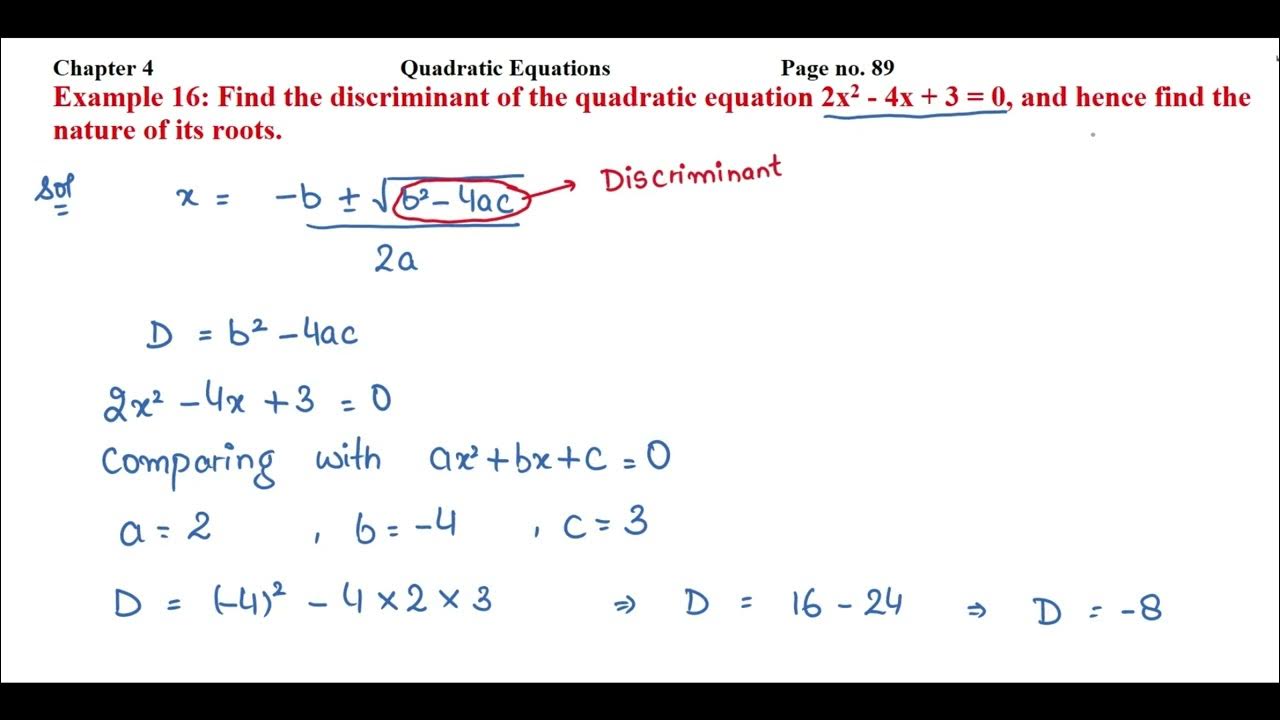 Find The Discriminant Of Quadratic Equation 2x2 4x 3 0 And Hence find-the-discriminant-of-quadratic-equation-2x2-4x-3-0-and-hence