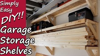 DIY garage storage shelves that are low profile, off the floor and open faced. I don