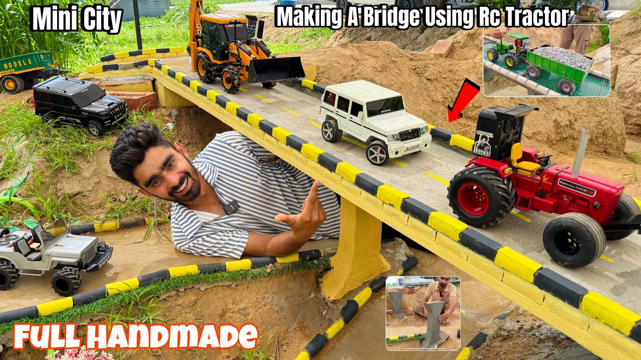 Making a Mini Bridge in Mini City using bricks with Rc Tractor 🔥@Aakash946 