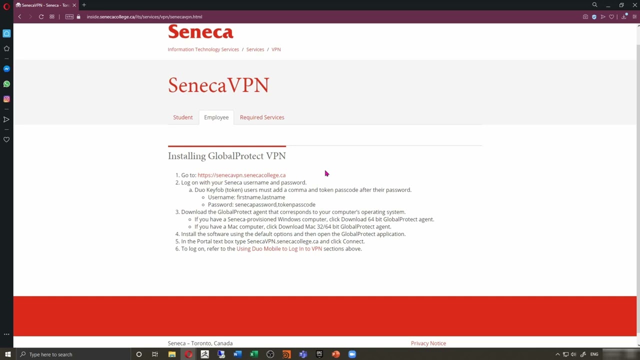 Seneca vpn guide video