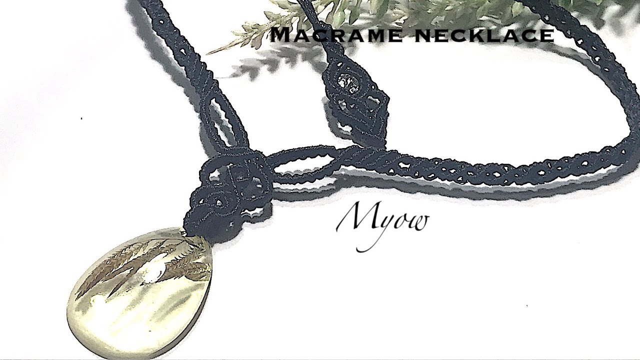 MACRAME NECKLACE WITH TEAR DROP PENDANT | MYOW 236