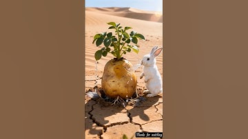 The rabbit saved the potato plant from drying up by watering it. 😭🐇🥔 #ai #tree #save #rabbit”