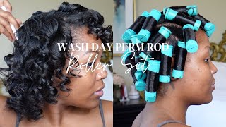 Perm Rod Set on Relaxed on Fine Relaxed Hair