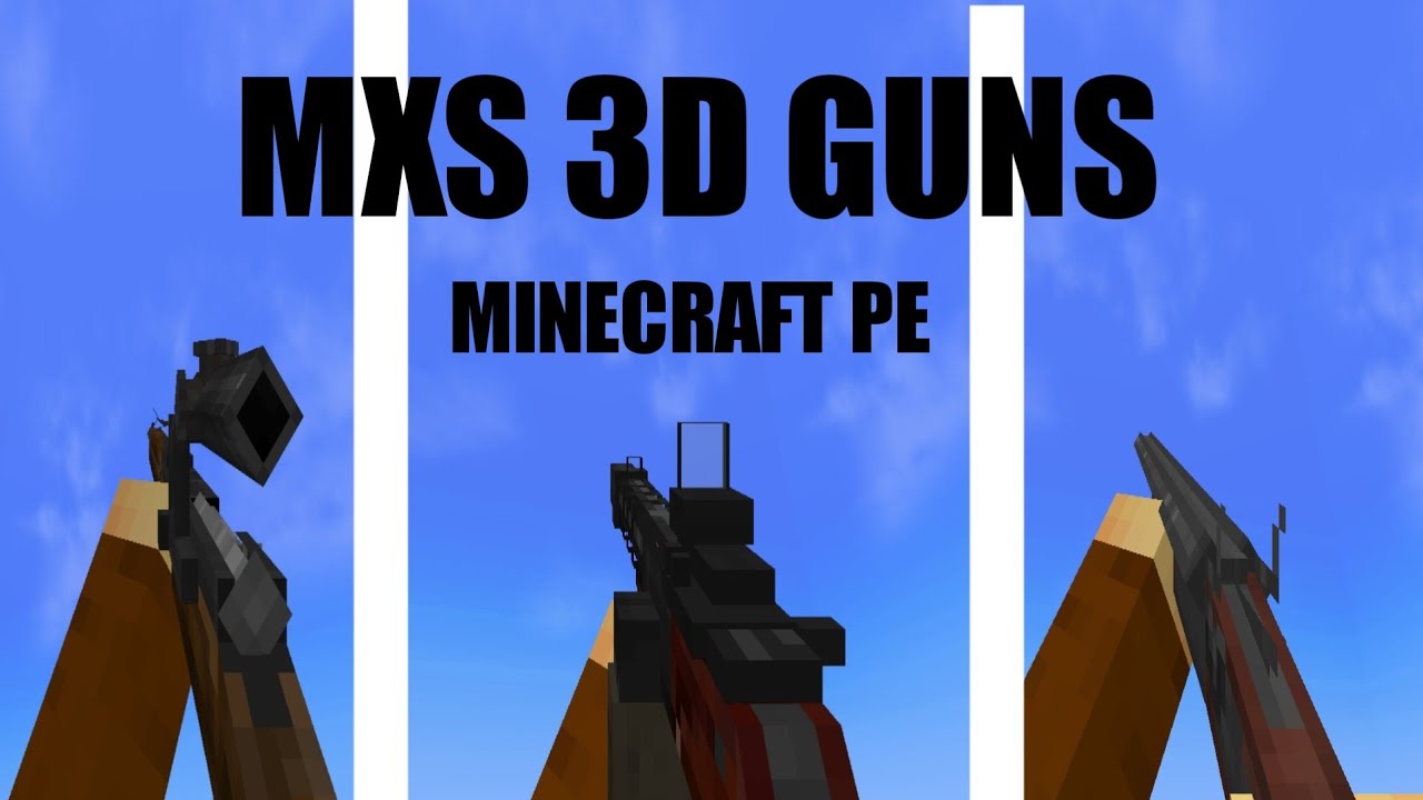 NEW 3D GUN ADDON FOR MINECRAFT PE!!! - YouTube