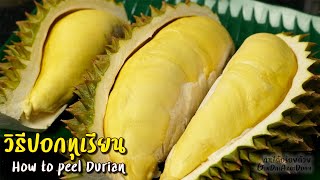 How to Peel Durian - สอนปอกทุเรียน ง่ายๆ l GinDaiAroiDuay