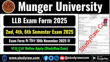 Munger University LLB 2nd 4th 6th Sem Exam Form 2025 Apply Online