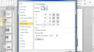 PowerPoint 2010 Format an Object Using the 3-D Rotation Pane