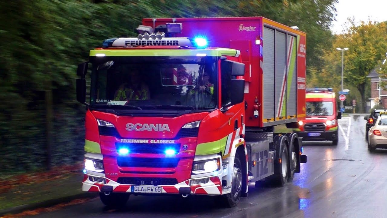 Großeinsatz in Chemiefabrik! - Vollalarm Freiwillige Feuerwehr Gladbeck - Einsatzfahrten Großübung