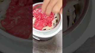 Cooking Gyudon on Itaki best food bestfood Itaki Gyudon