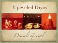 Upcycled Diyas : Diwali special - Three different types of diyas from waste materials